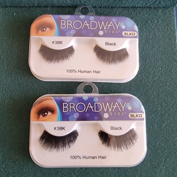 Two Packages Broadway Real Human Hair Eyelashes #38K, BLA12 - Picture 5 of 5